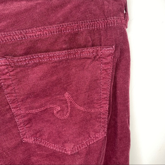 AG - Adriano Goldschmed Maroon Corduroy 'The Legging Super Skinny' Mid-Rise Pant - Picture 12 of 16